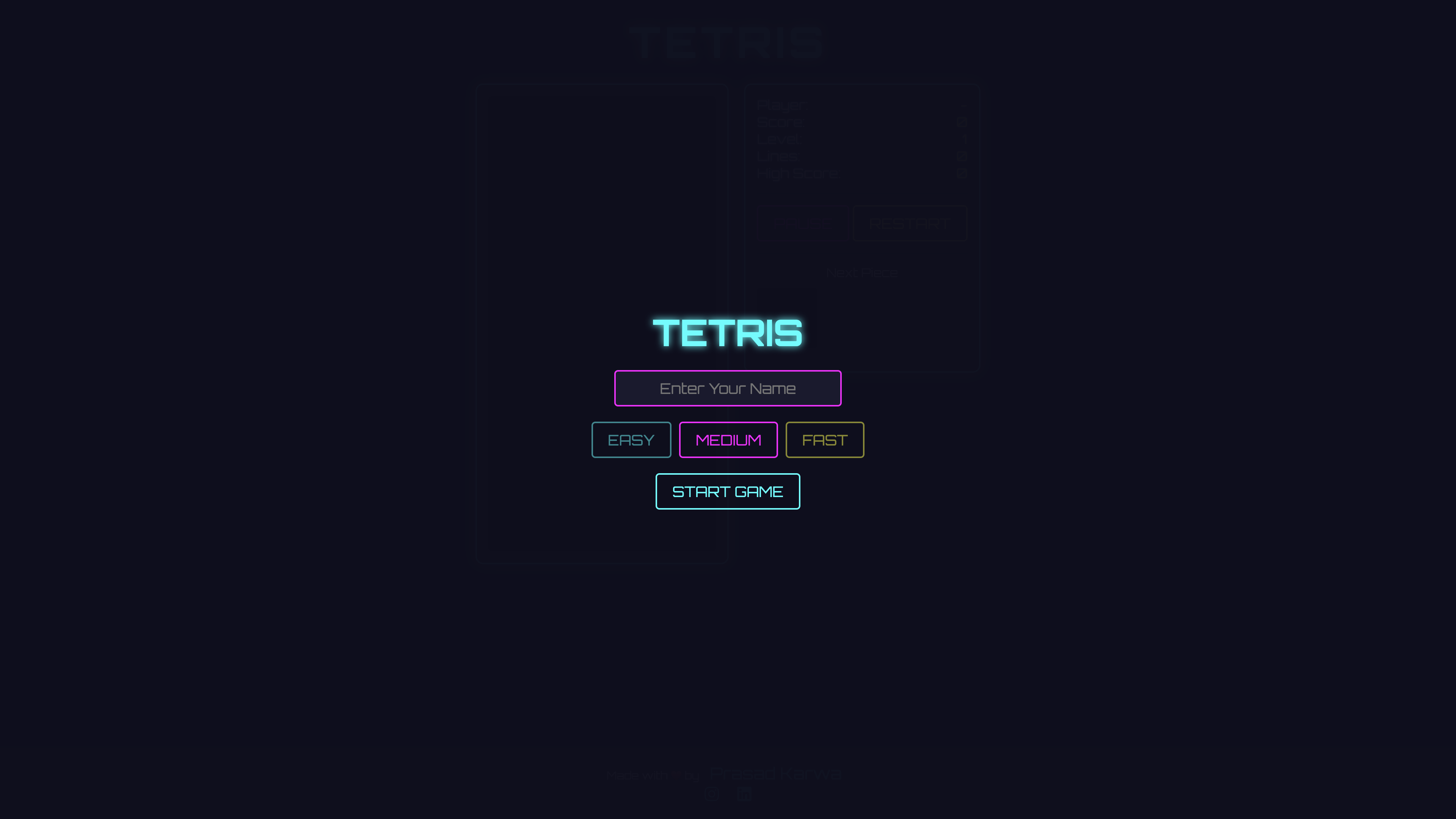 Retro Tetris game