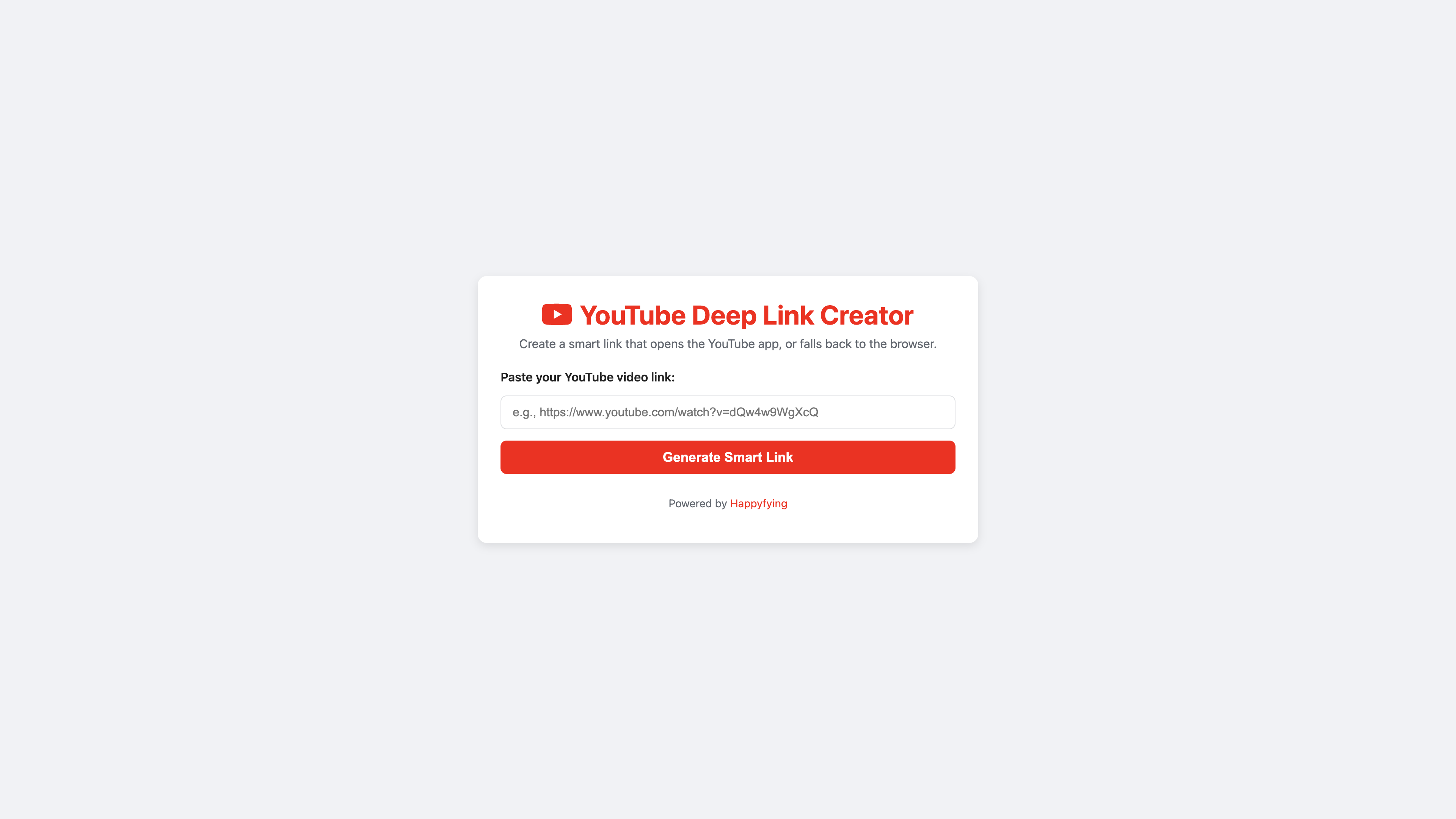YouTube AppOpener interface